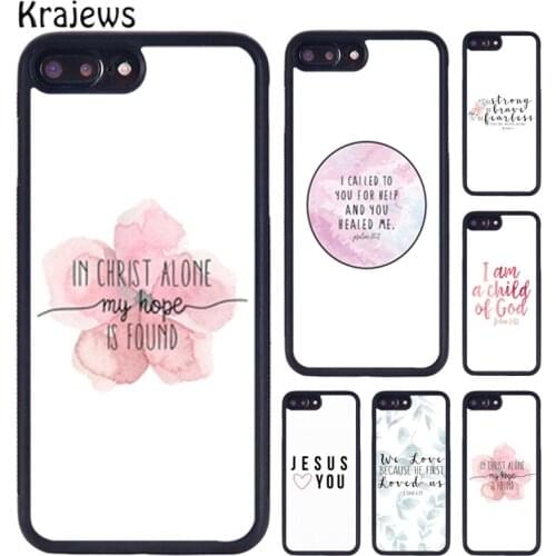 Krajews Bible Quotes Jesus God Rubber Phone Case For iPhone X XR XS 11 12 Pro MAX 5 6 6S 7 8 Plus Samsung Galaxy S7 S8 S9 S10