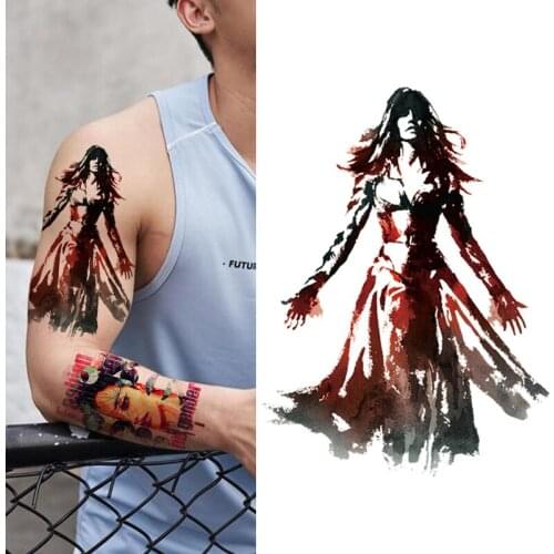 TRIBAL TEMPORARY TATTOO Head Portrait For Men Boys Evil Wolverine Skull Sketches Tattoo Breast Chest Waist Back Watercolor Tatoo