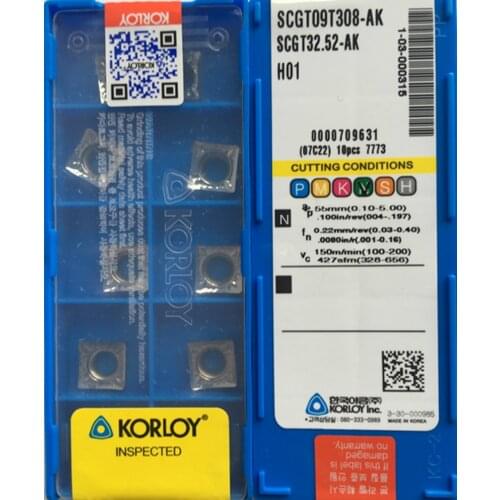 SCGT09T302-AK H01 SCGT09T304-AK H01 SCGT09T308-AK H01 Carbide insert Processing: aluminum
