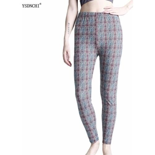 YSDNCHI Push Up Legging Sport Women Fitness Gym High Waist Leggins Workout Exercise Trousers Bottom Gym Grid Printing Pants