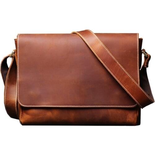 New Business Men Briefcase Messenger Bags Fashion Genuine Leather Shoulder Bag for Male Casual Man Laptop Handbags Travel Bags