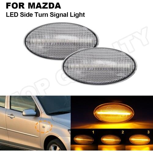 Modern Styling LED Side Indicator Repeater Turn Signal Blinker For Mazda 2 3 5 6 GG GY MPS BT-50 MPV Smoked Clear Dynamic Lights