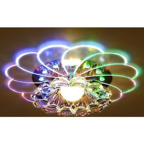 LED Luxurious Crystal Ceiling Lights Lamp Colorful Light 5W Flush Mount for Hallway Bedroom Kitchen Decor