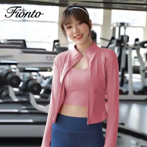 Workout Clothes Woman 2021 Long Sleeve Sports Jacket Women Zip Fitness Yoga Shirt Warm Gym Top Activewear Running Coats New Top