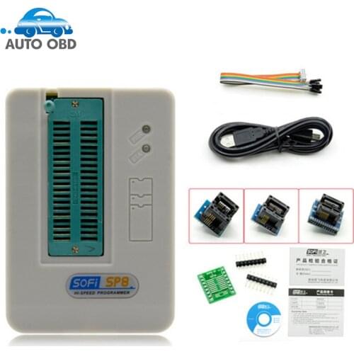 SOFI SP8-B high speed usb programmer+4cs adapter (93/24/25/BR90/ flash eeprom), over 5000 chips have also SP8-A SP8-F SP16-B