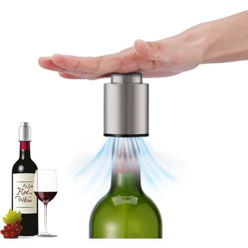 Stainless Steel Vacuum Red Wine Bottle Stopper Silicone Sealed Wine Stopper Keep Fresh For 7 Day With Date Marking For Bar Tool
