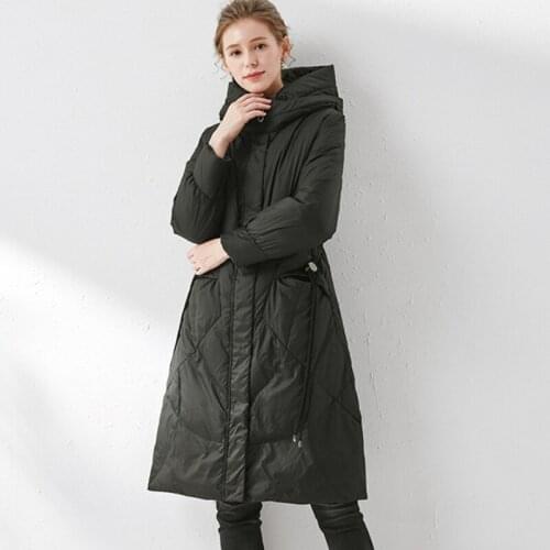 Women newest hooded long duck down jacket female fashion Korean warm down coat lady oversize winter multi-color down clothes