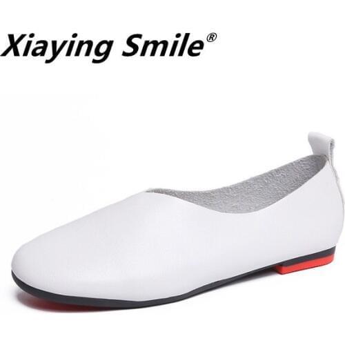 Xiaying Smile Spring and autumn new retro single shoes flat round head soft bottom shallow mouth comfortable womens shoes