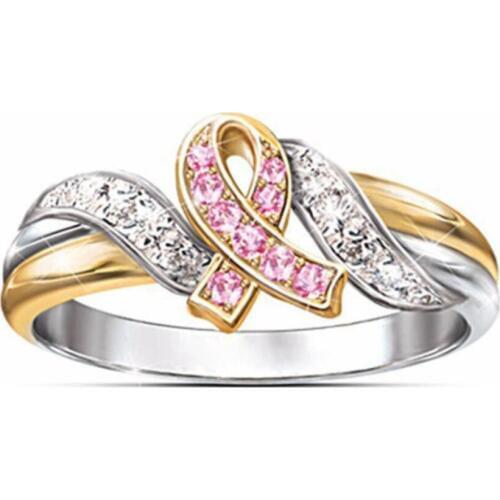 Brand New Fashion Jewelry Color separation 925 Silver Filled White&Pink AAA Cubic Zirconia Distortion Wedding Ring For Women Set