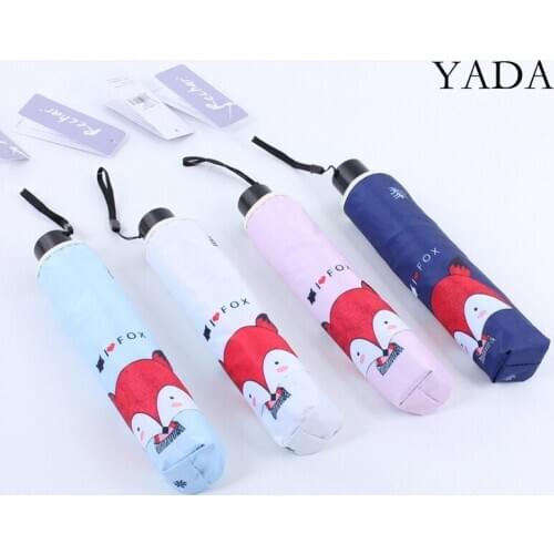 YADA 2020 New Anime Cartoon Fox Pattern Umbrella Women Men Rainproof Umbrella Parasol Rain Sun Light Cartoon Umbrellas YD200316