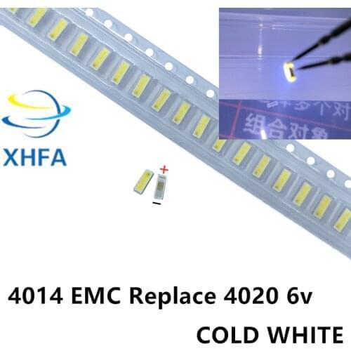 100PCS/Lot SEOUL SMD LED 4014 6V 1W Cool White Replace 4020 For TV Backlight
