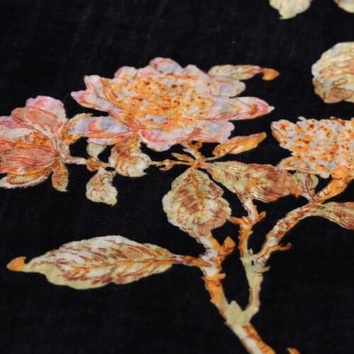 110*145CM 180G/M Black Silk Rayon Velvet Fabric for Autumn and Winter Dress Coat Jacket B187