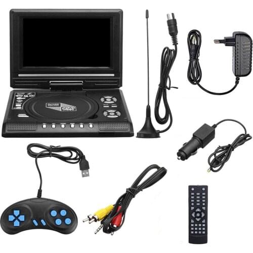 270 Rotation Portable HD TV Home Car DVD Player VCD CD MP3 MP4 Rechargeable Car DVD Player Multi Media Game Player