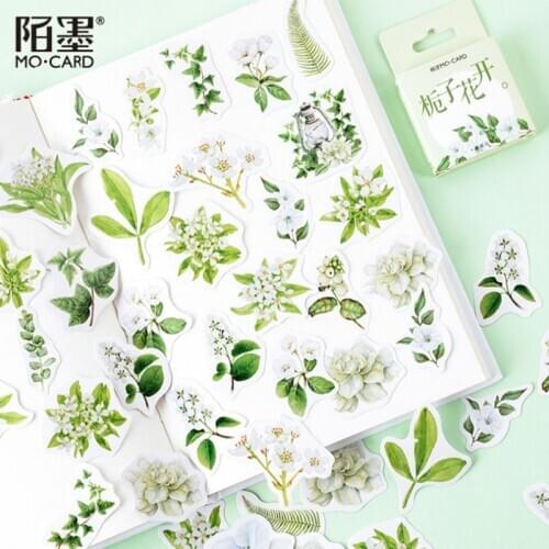 30packs Gardenia Decorative Stationery mini ins Stickers DIY Seal Adhesive Ablum Diary Paper Stickers For Children Stationery