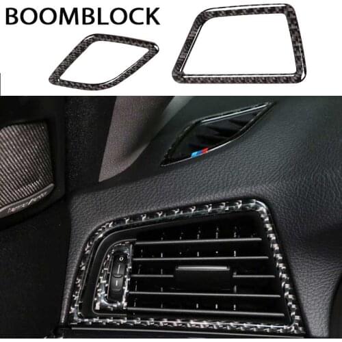BOOMBLOCK For BMW serie 5 F10 2011-2017 Car Air Conditioner Outlet Frame Cover Stickers Carbon Fiber Trim accessories decoration