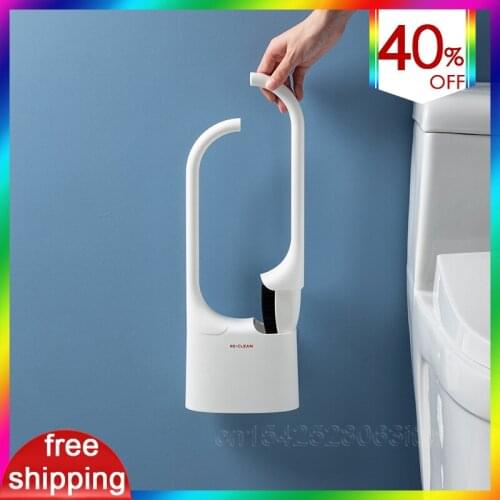 Double Toilet Brush Combo Mirror Save Space Wall Land Selected Hollow Bottom NO Left Water Bathroom Brush Set WC Accessory Tools
