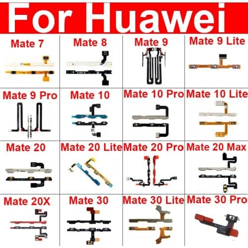 Power & Volume Flex Cable For Huawei Mate 7 8 9 10 20 20X S 30 Lite Pro Max Power & Volume Switch Button Flex Ribbon Cable Parts
