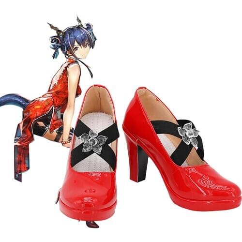 Arknights Chen Sir Cosplay Shoes Red Boots Arknights Customized Red Shoes