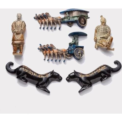 Refrigerator Magnets China Shanxi Emperor Qin Terracotta Warriors and Horses Resin Fridge Magnets Refrigerator Decorations