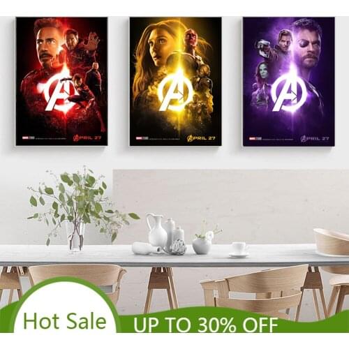 Marvel Avengers Infinity All Superheroes Posters Captain America Black Widow Canvas Painting Wall Art Room Home Decor Picture