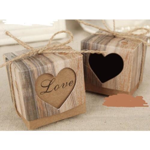 Cute Kraft Paper Hollow Out Love Heart Favor Gift Box Wedding Birthday Party Handmade Soap Jewelry Candy Wrap Packaging Boxes