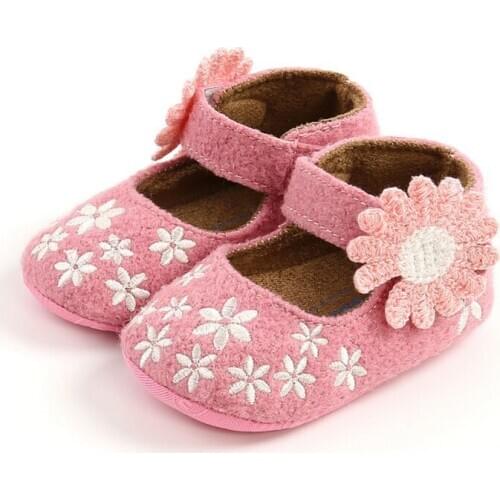 Fashion Sweet Little Flower Baby Girl Casual Soft Soled Toddler Frist Walking Shoes 0-18M