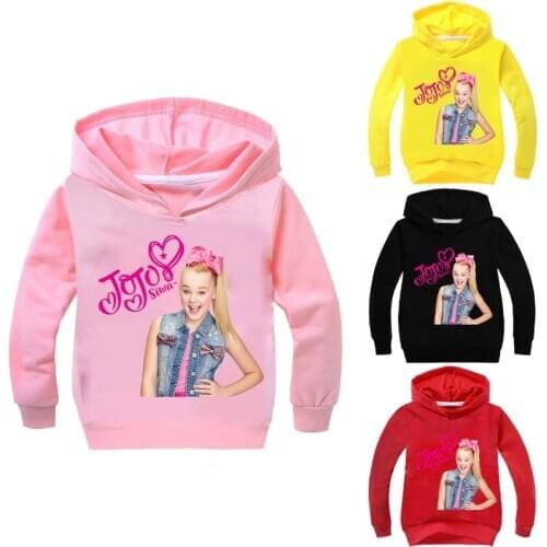 Fashion Kids Jojo Siwa Hoodies Teens Boys Girls Long Sleeve Pullover Tops Child Cool Sweatshirts Hooded Sportswear for Children