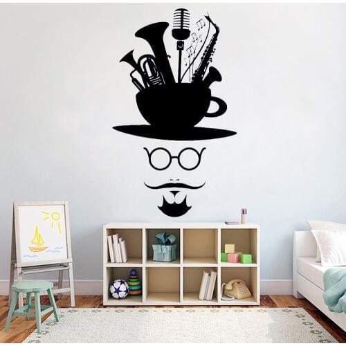 Music Symbol Vinyl Decal Music Lover Man Orchestra Musical Instruments Indoor Decor Wall Stickers Art Home Wall Decoration Z415