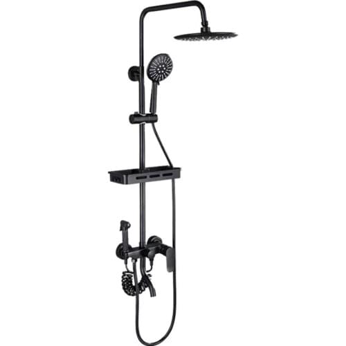 Bathroom Shower Booster Nozzle Black Shower Set Handheld Shower Head Faucet Bathroom Shower