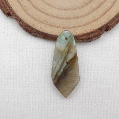 Birthday gift Natural Labradorite fashion Gemstone Double hole Earring pair,For Women Jewelry Making 30x13x3mm2.5g