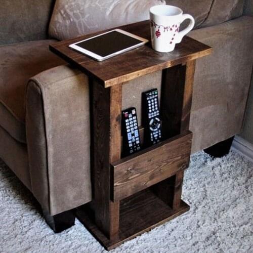 Genuine Solid Wood Walnut Color 45x30 cm Side Table coffee table low multi-purpose real heavy wood material panel not quality