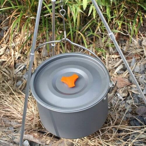 Outdoor Picnic Camping Hanging Pot Portable 5-6 People Marching Picnic Cauldron Camping Pots Set