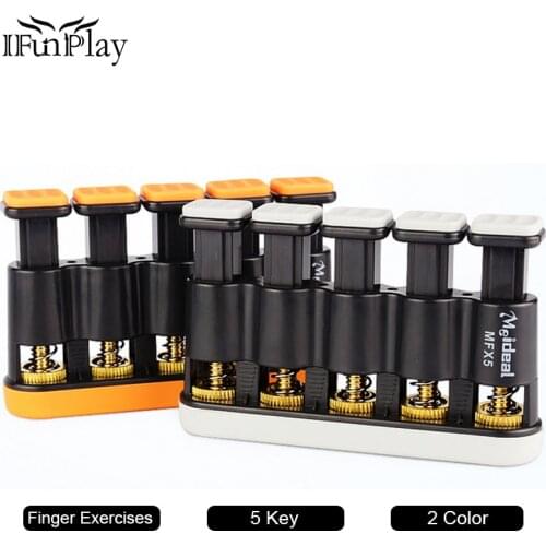 Meideal MFX5 Adjustable Finger Exercises 5 Key Strengthener Tension Hand Grip Trainer Bass Grey Orange Gitar Aksesuar