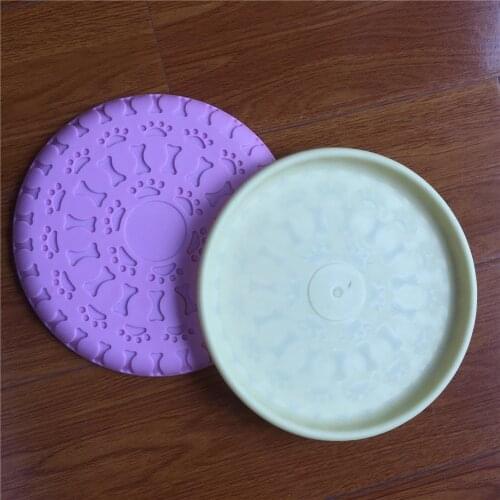Rubber Flying Saucer Dog Cat Toy Dog Game Flying Discs Resistant Chew Puppy Training Interactive Dog Biting Supplies