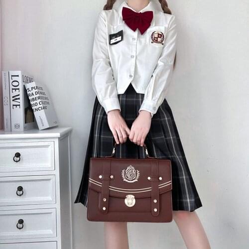 Fashion British Style Lolita JK Backpacks Girls Students Artificial Leather Shoulders Bag Messenger Bags Briefcase Bookbags