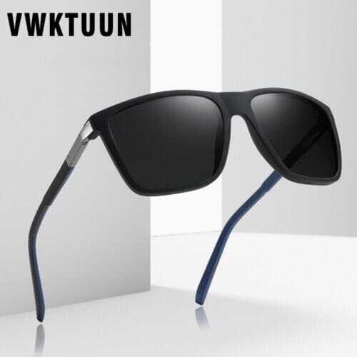 VWKTUUN TR Frame Polarized Sunglasses Men Square Shades Oversized Sunglass Driver Driving Sunglasses Outdoor Soprt Male Eyewear
