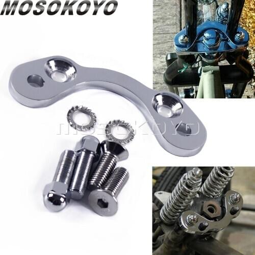 Springer Handlebar Tree Adapter Top Clamp 3.5 Inches Wide T-bar Riser Mount Kit Custom For Harley Bobber Chopper Dyna PAUGHCO