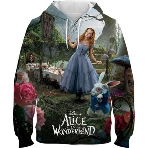 Movie Alice in Wonderland Hoodies Men Women Children Fashion 3D Print Sweatshirts Boy Girl Pullover Long Sleeve Coat Clothing