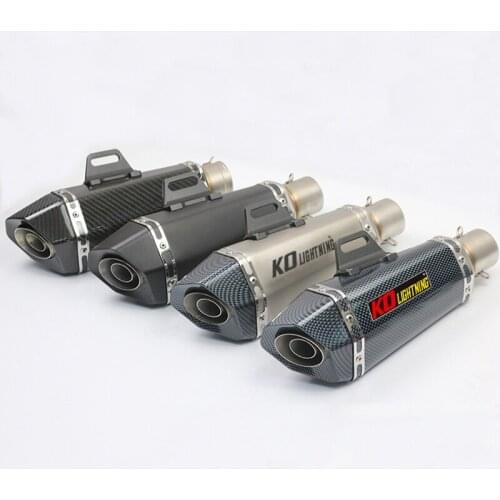 51mm Universal Motorcycle Exhaust Tail Pipe With Muffler Stainless Steel 345mm Exhaust System Modified For ATV Street Bike