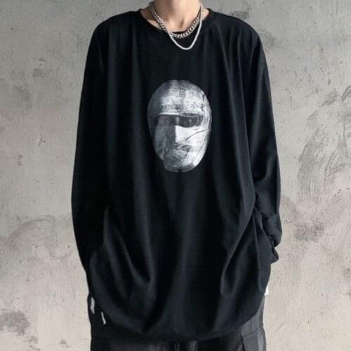 Vintage Long Sleeve T Shirt Men Women Casual Tshirt Korean Fashion Tee Tops Harajuku Alt Grunge Clothes Goth Gothic Oversized