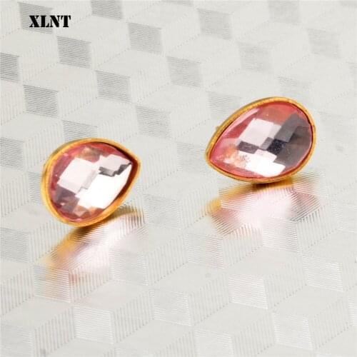 XLNT Stud Earrings for Women Female 2019 Boucle d'oreille Crystal Earring Rose Gold Bijoux Jewelry Brincos Woman