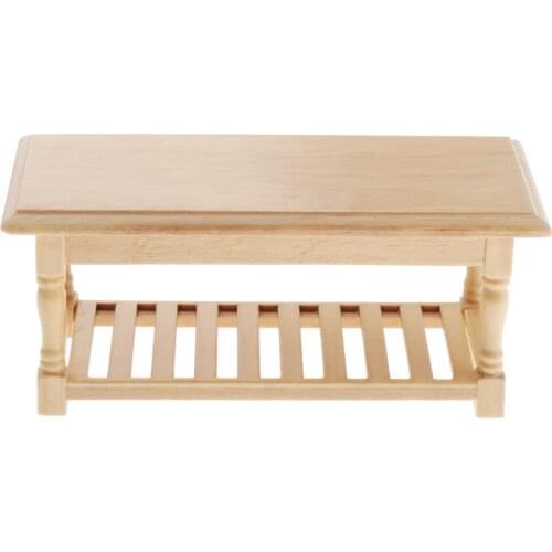 1/12 Dollhouse Miniature Wooden Tea Table Kitchen Dining Desk Furniture Toy