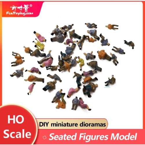 100PCS 1:87 HO Scale all Seated Figures landscape model train railway layout scenery DIY miniature dioramas display gaming model