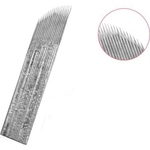 1 Row 17 Needle Permanent Makeup Eyebrow Tatoo Blade Microblading Needles For 3D Embroidery Manual Tattoo Pen Machine