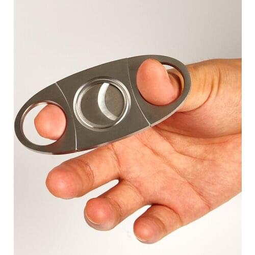 1Pcs Silver Cigar Cutter Stainless Steel Metal Classic Cutter Guillotine Cigar Scissors Gift 9.2*4CM for Cutting Cigars
