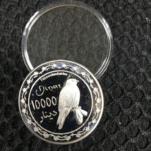 2 pcs New design The Kurdistan dinars parrot bird animal badge silver plated 40 mm souvenir decoration coin