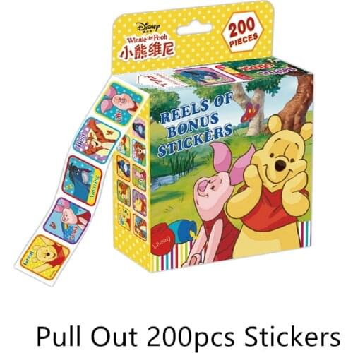 200 Sheets/Box Disney Cartoon Stickers Winnie the Pooh StIckers Cute Kawai Baby Girl Boy Toy