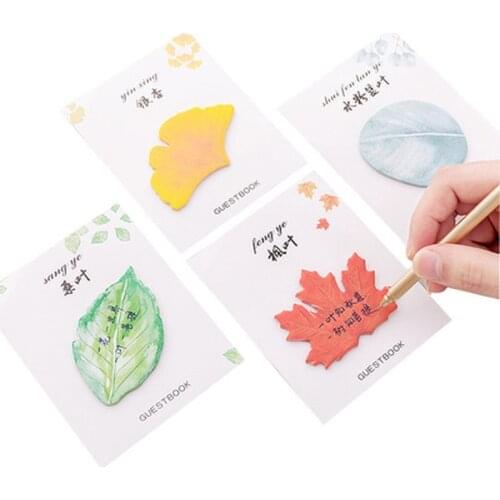 30 Sheets/pad Fallen Leaves Notes Self-stick Notes Schedule Self Adhesive Memo Pad Sticky Notes Bookmark Planner Stickers