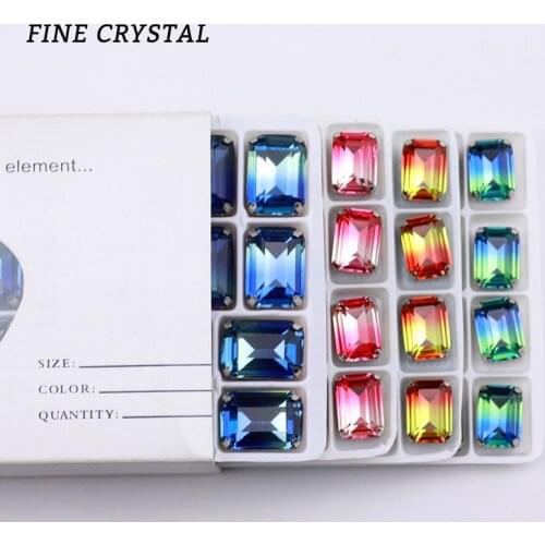 4627 Sew on rhinestone claw for K9 Crystal Tourmaline colors Thin octagon fancy stone for sewing