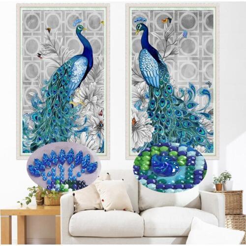 DPF diamond embroidery 5D Round diamond Peacock diamond painting cross stitch Round Special-shaped Diamond Mosaic for gift